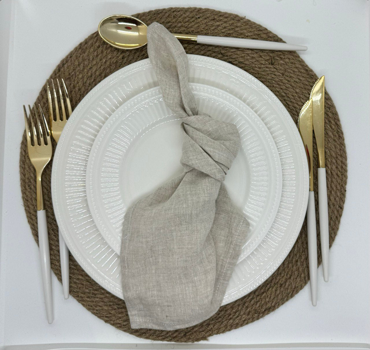 Linen Napkin Hire – Natural linen