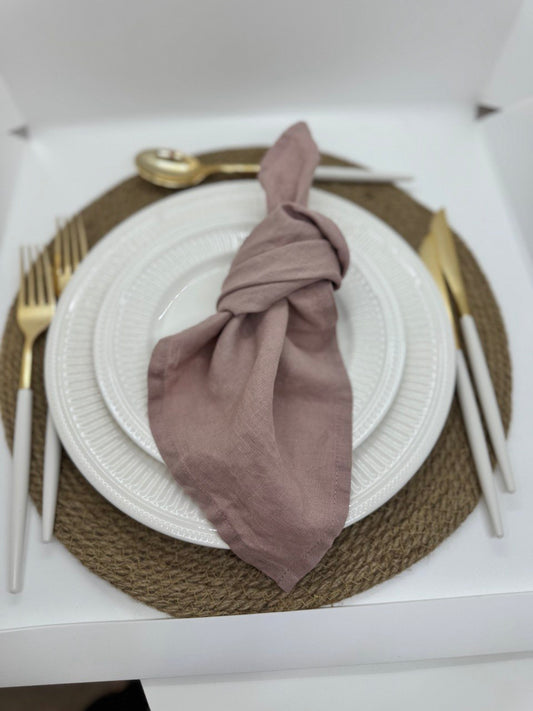 Linen Napkin Hire – Smoky Rose