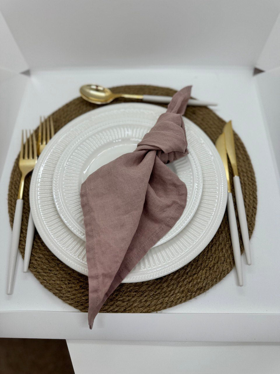 Linen Napkin Hire – Smoky Rose