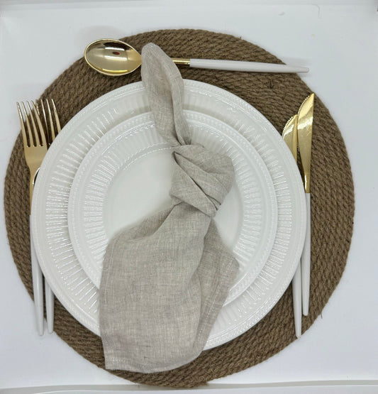 Linen Napkin Hire – Natural linen